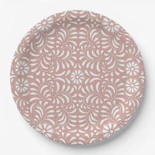 Plato De Papel Azulejo de Talavera Rosa Estilo Español Fiesta