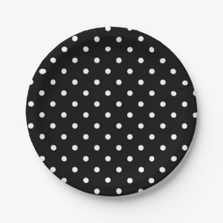 Plato De Papel B&W Polkadots