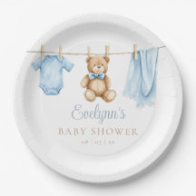 Baby Boy Blue Clothesline Baby Shower
