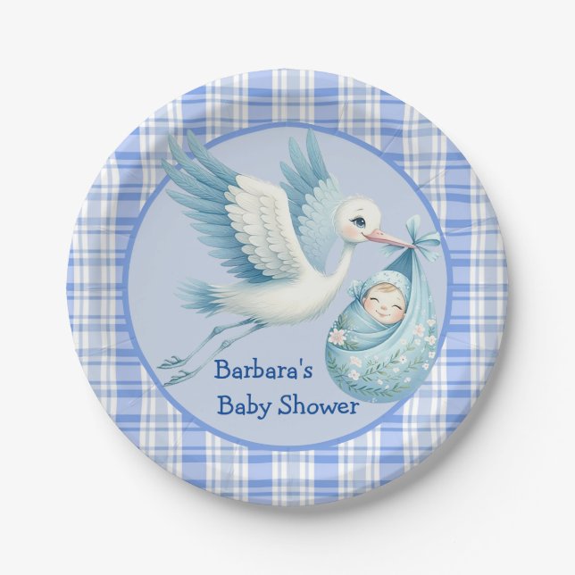 Plato De Papel Baby Boy Shower (Anverso)