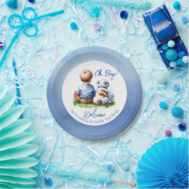Plato De Papel Baby Boy y su Baby Shower Bulldog
