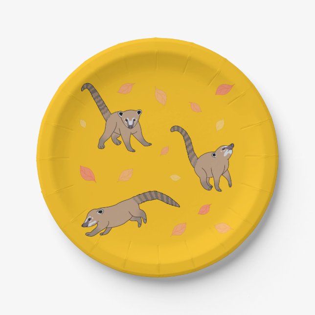 Plato De Papel Baby Coatis (Anverso)