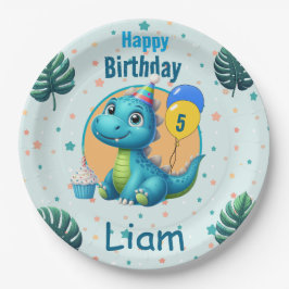 Plato De Papel Baby Dino Paper Plates