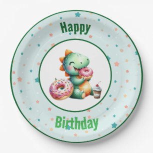 Plato De Papel  Baby Dino Party Plates