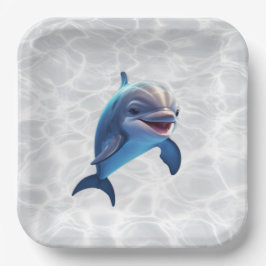 Plato De Papel Baby Dolphin Platter