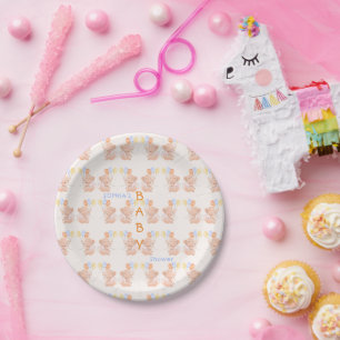 Plato De Papel Baby Elephant Baby Shower