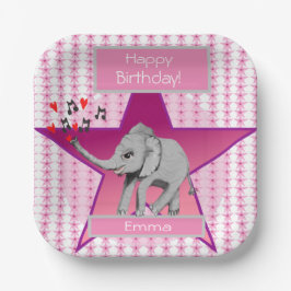 Plato De Papel Baby Elephant Big Dream