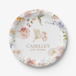 Plato De Papel Baby en flor en primavera 