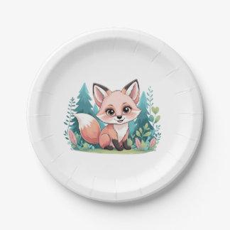 Plato De Papel  baby fox paper plates