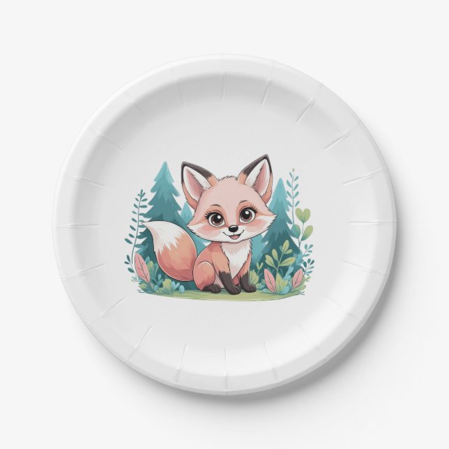Plato De Papel  baby fox paper plates (Anverso)