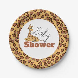 Plato De Papel Baby Giraffe, Baby Shower
