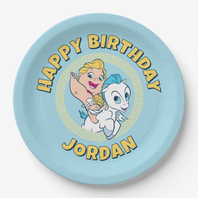 Plato De Papel Baby Hercules Riding Pegasus Paper Plates (Anverso)