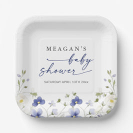 Plato De Papel Baby In Bloom Spring Wildflowers Baby Shower