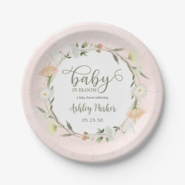 Plato De Papel Baby In Bloom Wildflower Baby Shower