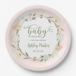 Plato De Papel Baby In Bloom Wildflower Baby Shower