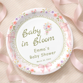 Plato De Papel Baby in Bloom Wildflower Baby Shower