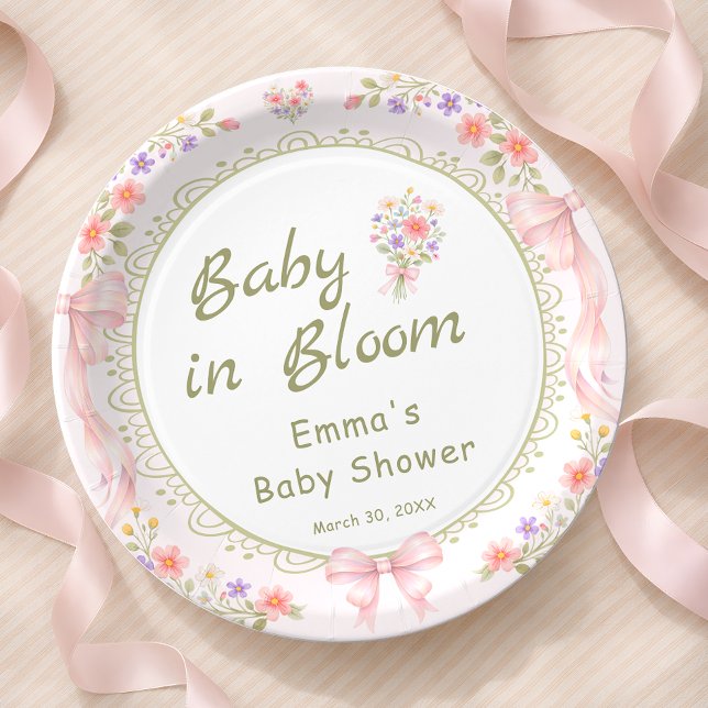Plato De Papel Baby in Bloom Wildflower Baby Shower (Subido por el creador)