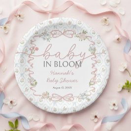 Plato De Papel Baby in Bloom Wildflower Baby Shower 