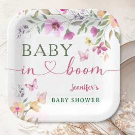 Plato De Papel Baby In Bloom Wildflower Baby Shower