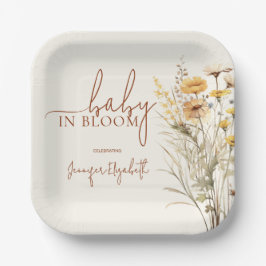 Plato De Papel Baby in Bloom Wildflower Baby Shower
