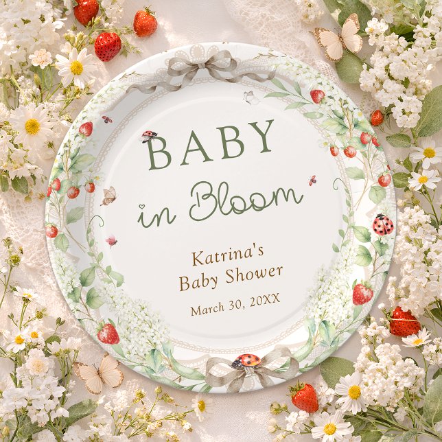 Plato De Papel Baby in Bloom Wildflower Bow Baby Shower (Subido por el creador)