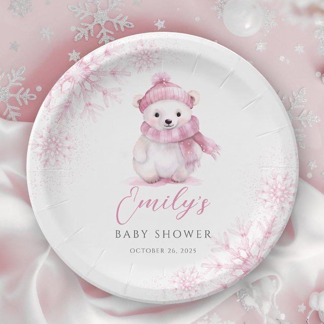 Plato De Papel Baby It’s Cold Outside Pink Paper Plates (Subido por el creador)