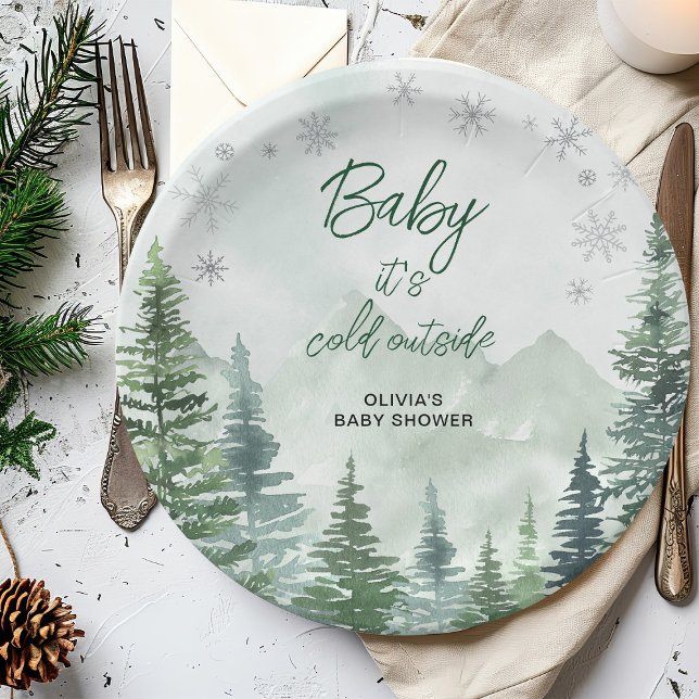 Plato De Papel Baby it's Cold Outside Baby Shower (Subido por el creador)