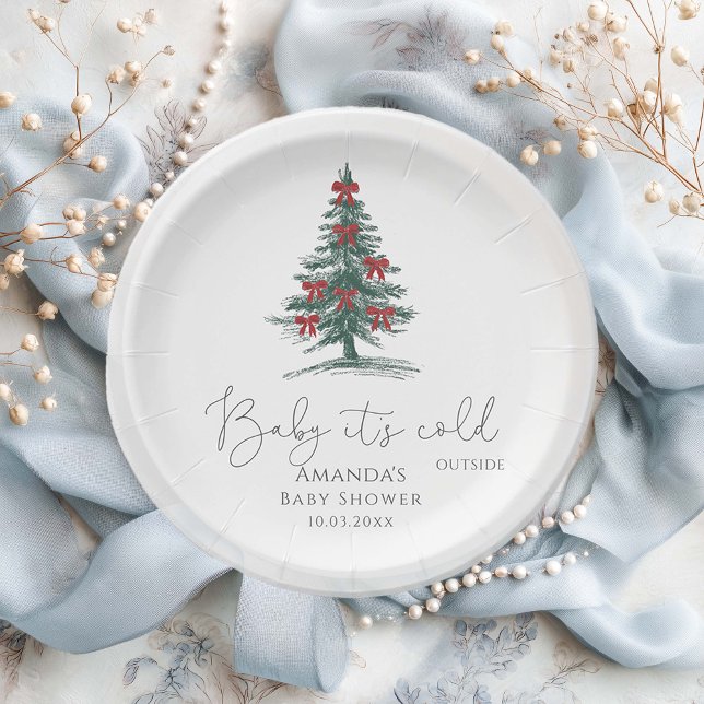 Plato De Papel Baby It's Cold Outside Baby Shower (Subido por el creador)