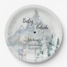 Plato De Papel Baby It's Cold Outside Winter Baby Shower