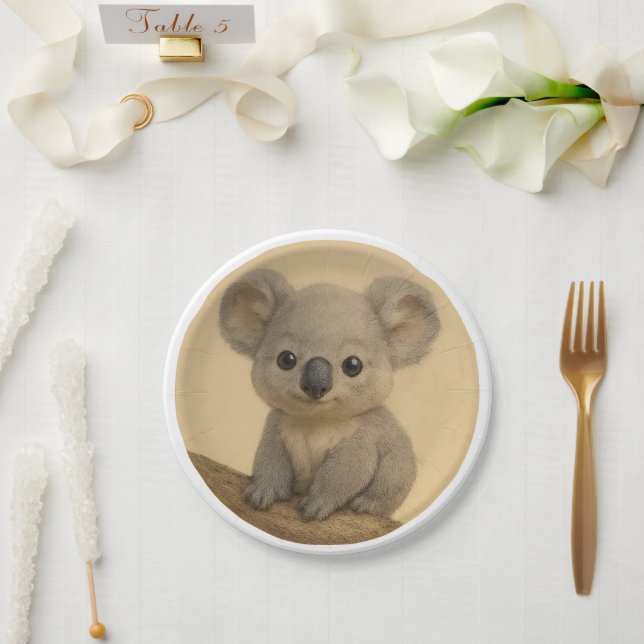 Plato De Papel Baby koala (Boda)