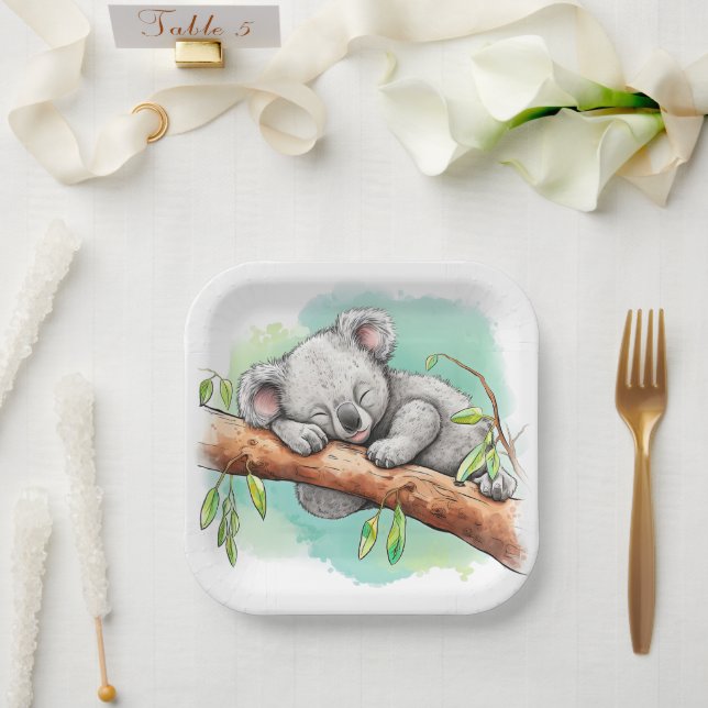 Plato De Papel Baby Koala Baby Shower (Boda)