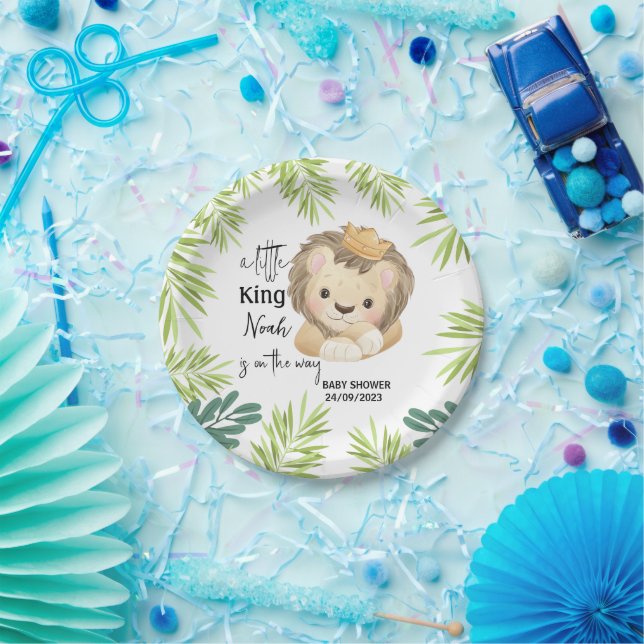 Plato De Papel baby lion king safari animal Baby Shower (Fiesta)