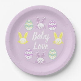 Plato De Papel Baby Love Fiesta de Pascua de Bebe