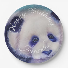 Plato De Papel Baby Panda Bear Happy Birday
