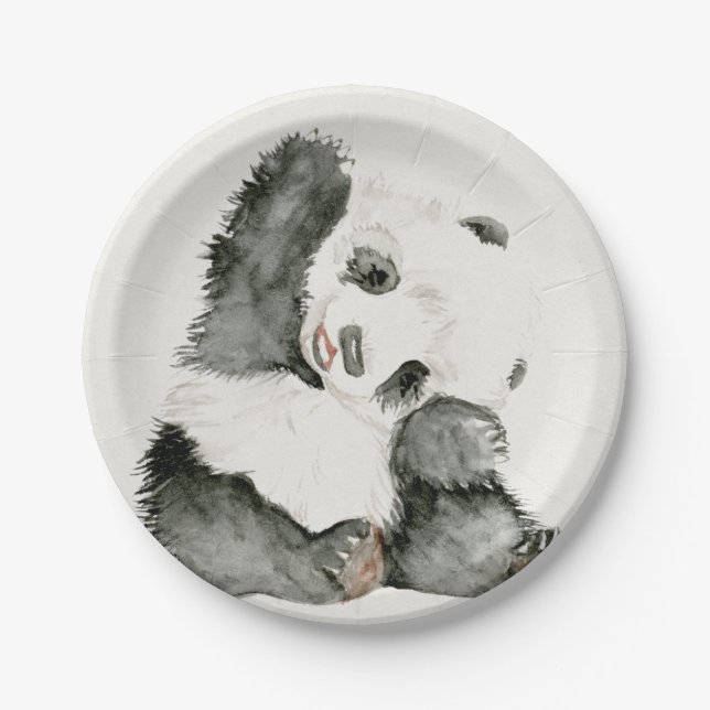 Plato De Papel Baby Panda | Cute y Furry (Anverso)