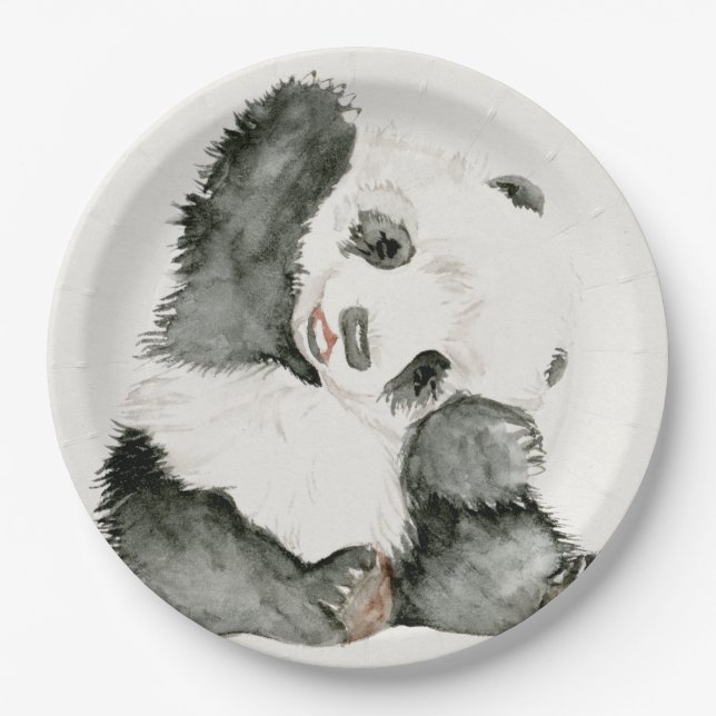 Plato De Papel Baby Panda | Cute y Furry (Anverso)