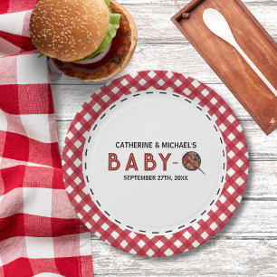 Plato De Papel Baby-Q BBQ Barbecue Baby Shower