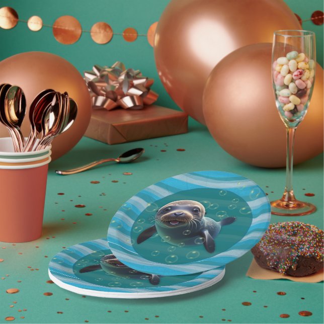 Plato De Papel Baby Seal Paper Plate (Multi)