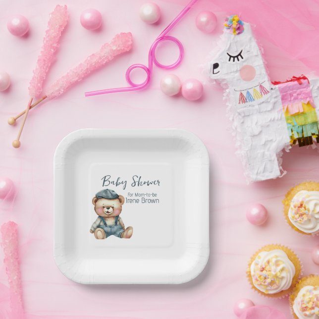 Plato De Papel Baby Shower acogedor y encantador (Fiesta)