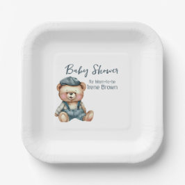 Plato De Papel Baby Shower acogedor y encantador