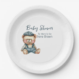 Plato De Papel Baby Shower acogedor y encantador