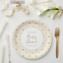 Plato De Papel Baby Shower amarillo moda