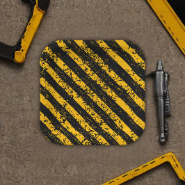 Plato De Papel Baby Shower amarillo y negro de construcción