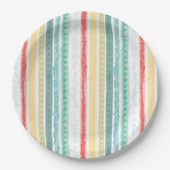 Plato De Papel Baby Shower arcoiris (Anverso)
