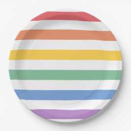 Plato De Papel Baby Shower arcoiris o cumpleaños