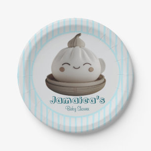 Plato De Papel Baby Shower azul pequeño que se desmorona