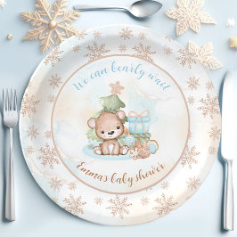 Plato De Papel Baby Shower Baby Bear Boy