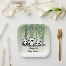 Baby Shower Bear Greenery Bamboo