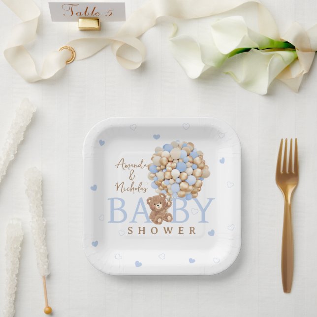 Plato De Papel Baby Shower Bearly Bear Bear Bearly Wait (Boda)