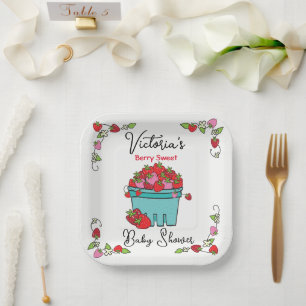 Plato De Papel Baby Shower Berry Sweet Fruit Basket